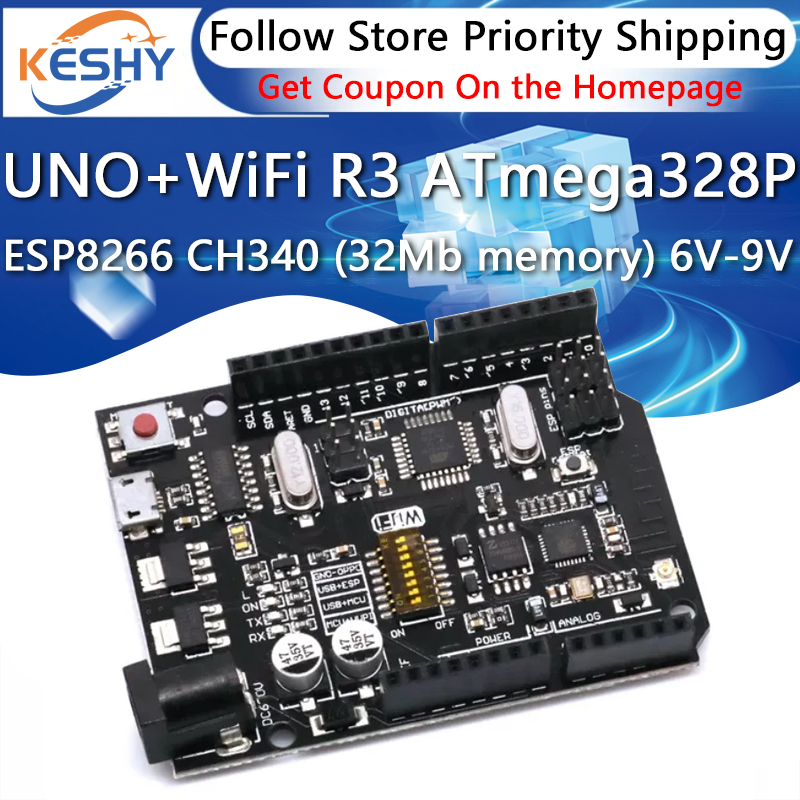 Esp8266 Nodemcu - UNO + WiFi R3 ATmega328P +