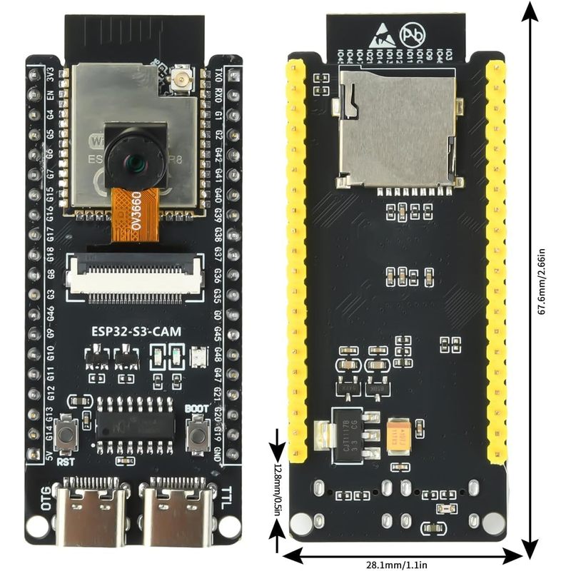 Placa ESP32-S3-CAM con cámara  - Esp32 Uart Module reseña y precio