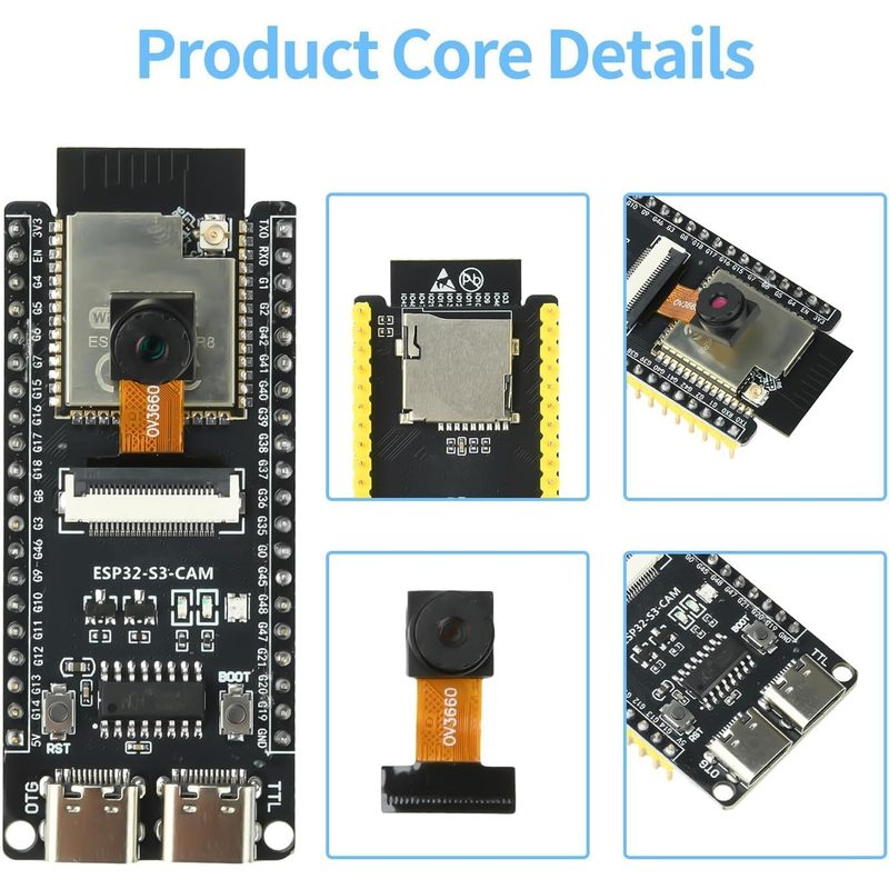 Placa ESP32-S3-CAM con cámara  - Esp32 Uart Module reseña y precio